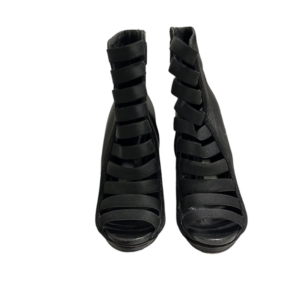 Gucci Black Elastic And Leather Isadora Gladiator Booties Size 39 - Picture 2 of 15